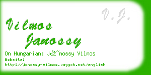 vilmos janossy business card